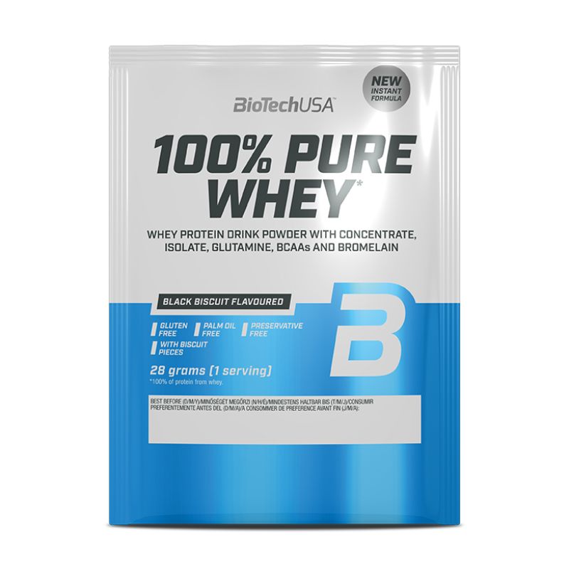 BioTechUSA 100% Pure Whey Probe, 28g Beutel Black Biscuit