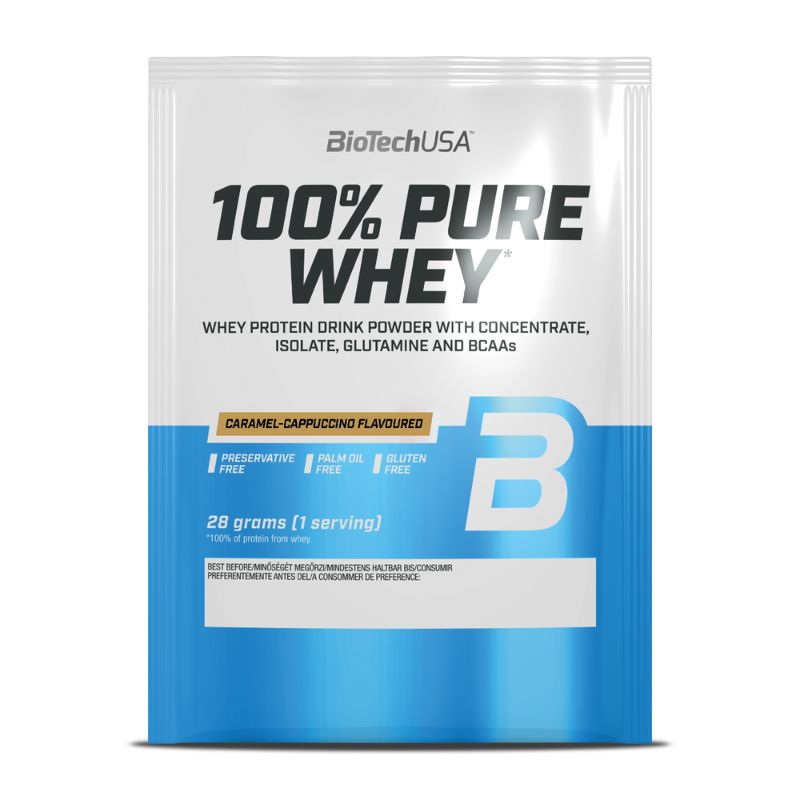 BioTechUSA 100% Pure Whey Probe, 28g Beutel Caramel Cappuccino