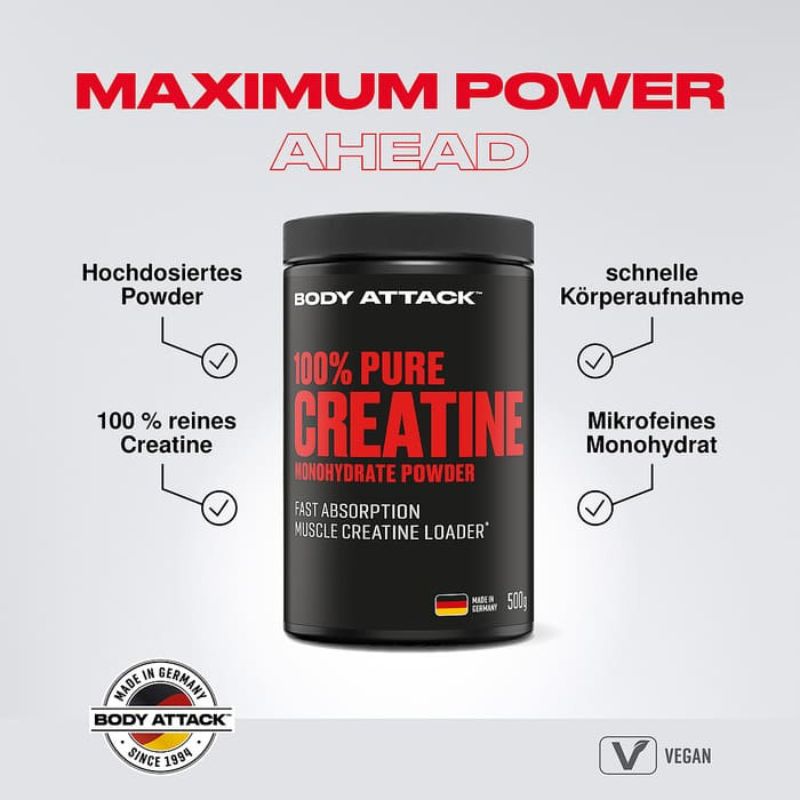 Body Attack 100% Pure Creatine Kapseln
