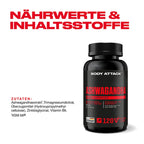 Body Attack Ashwagandha, 120 Kapseln
