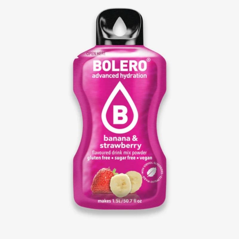 Bolero Drink GetrÃ¤nkepulver 24er BOX | 24 x 9g Banana & Strawberry