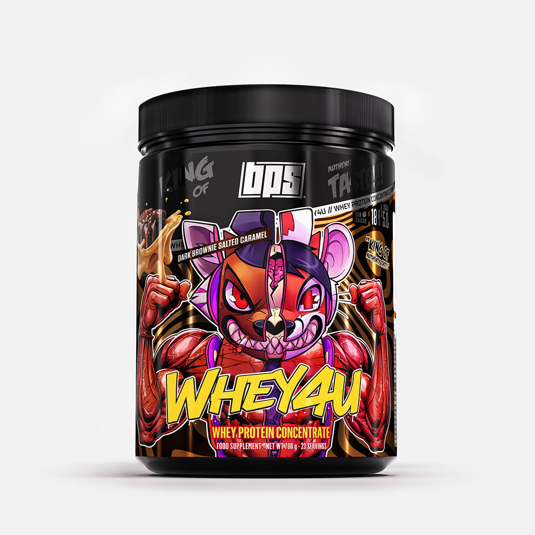 BPS Pharma Whey4U 700 g Dark Brownie Salted Caramel, Dose Vorderseite