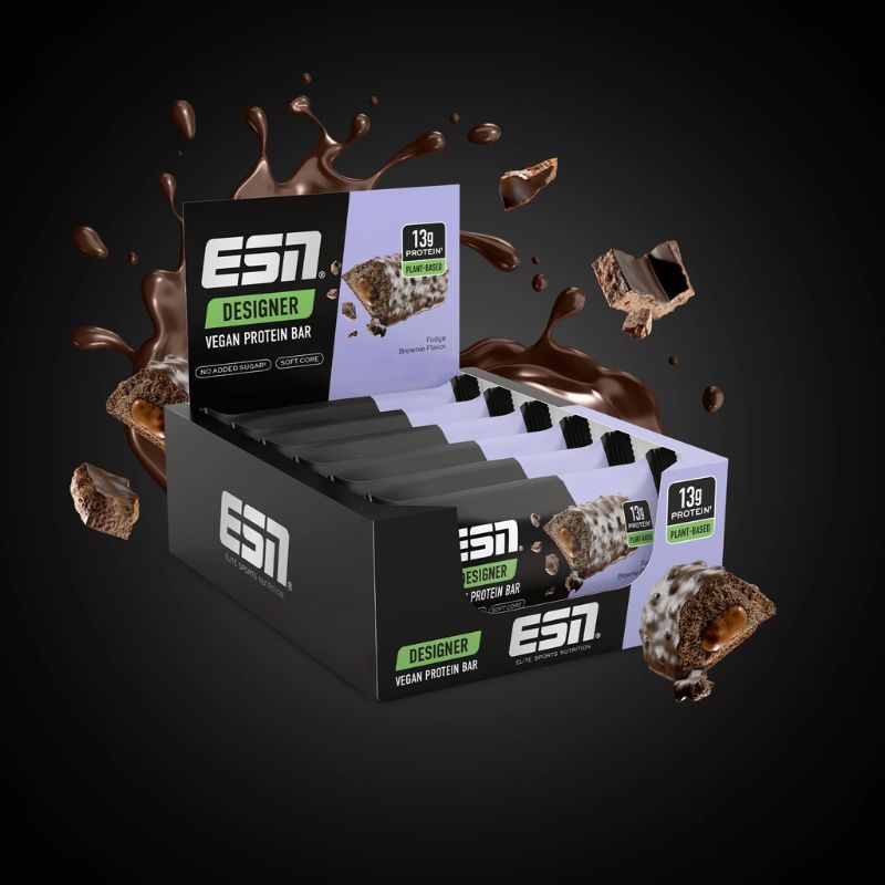 ESN Designer Vegan Protein Bar Proteinriegel 12 x 45 g BOX Fudge Brownie