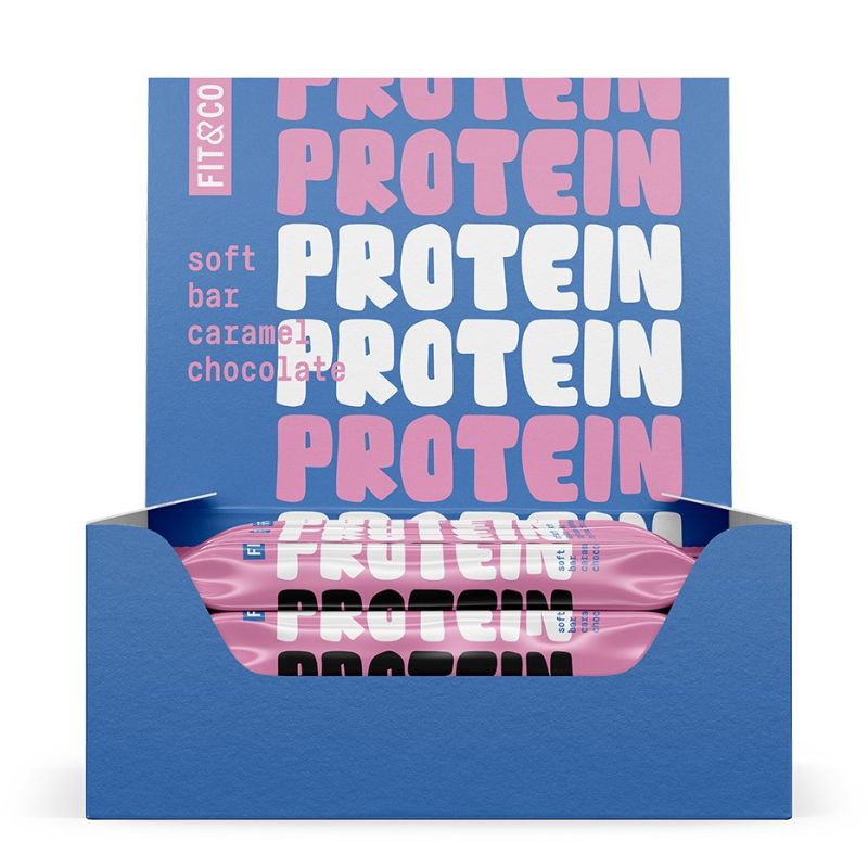 Fit & Co Soft Bar 55g Proteinriegel 10 x 55g BOX Caramel Chocolate