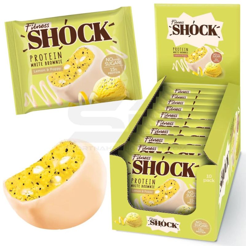 Fitness SHOCK® Protein Brownie 50 g Zitrone Mohn