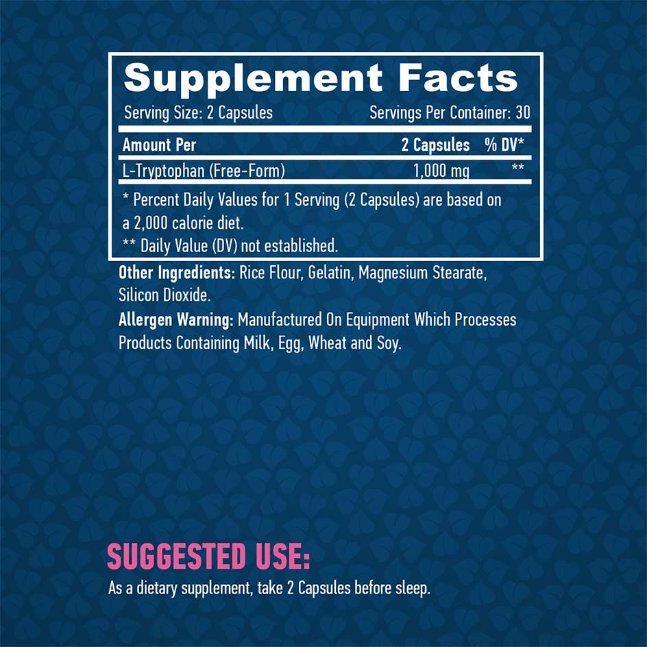 Haya Labs L-Tryptophan 500mg 60 caps