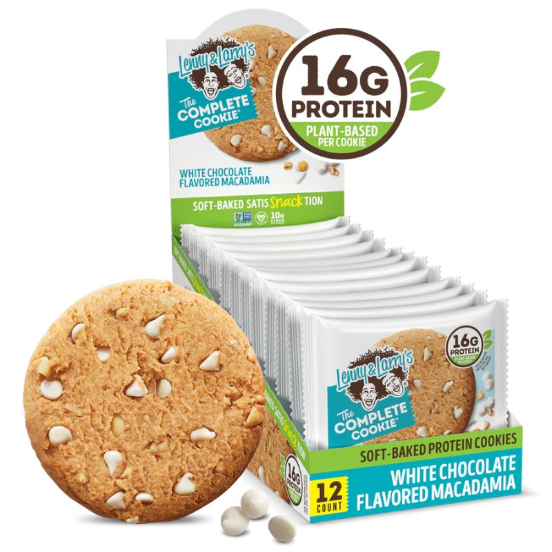 Lenny&Larrys Complete Cookie 12 x 113g BOX White Chocolate Macadamia