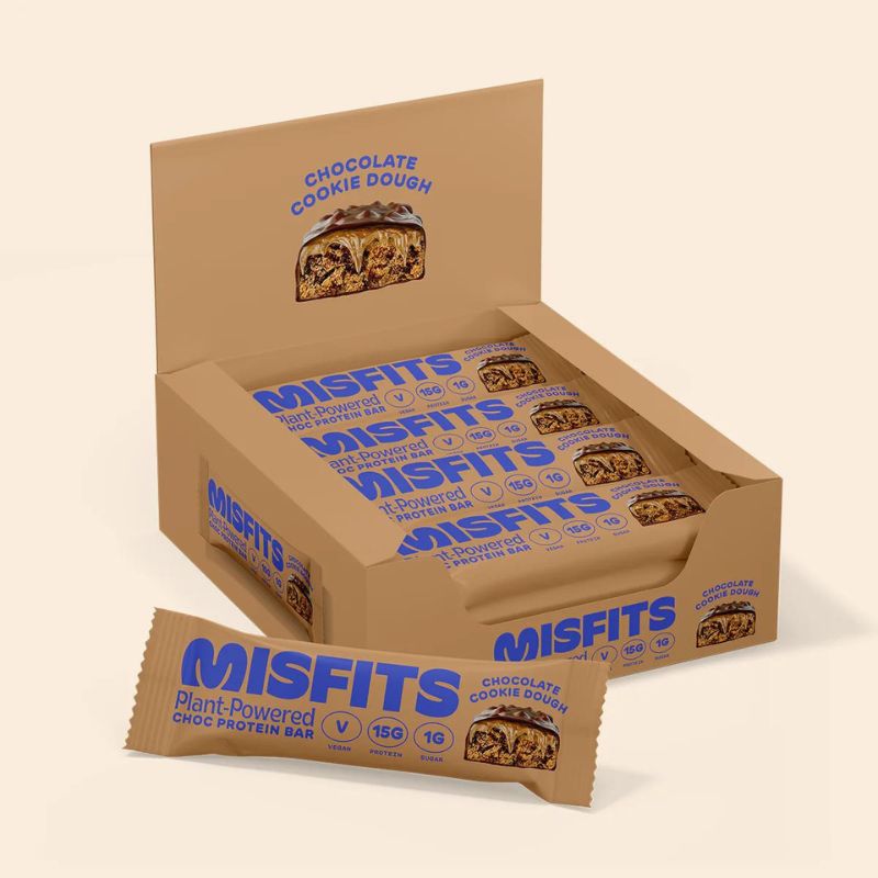Misfits Vegan Protein Bar 12x45g BOX Chocolate Cookie Dough (MHD 07/24)