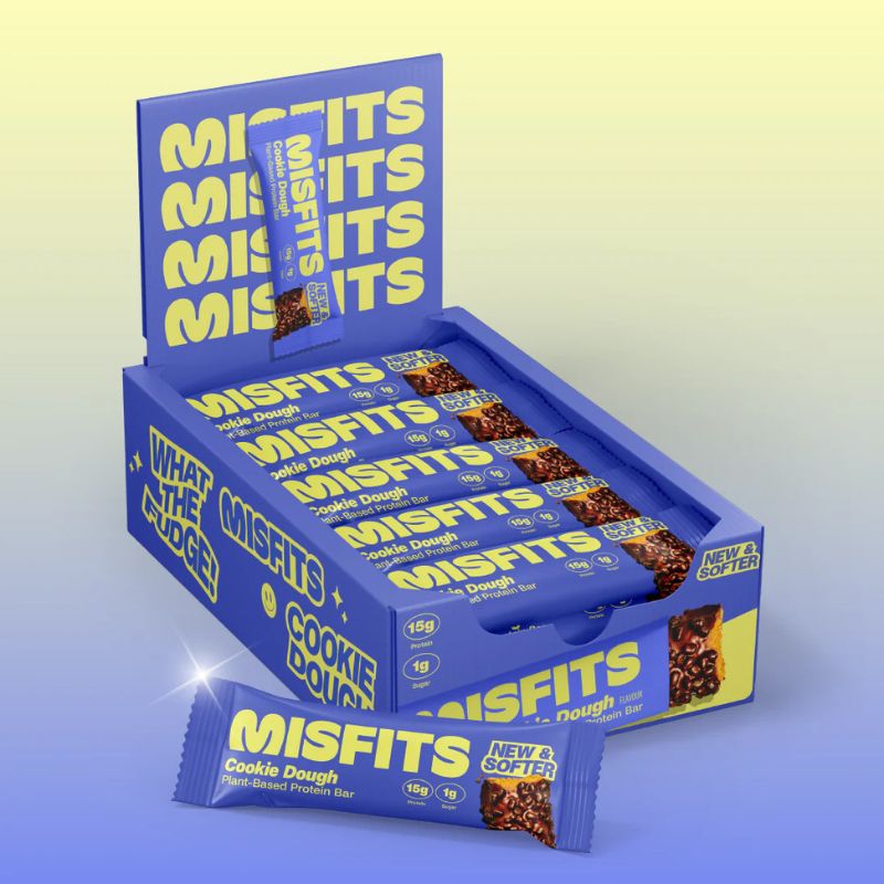 Misfits Vegan Soft Protein Bar 15x50g BOX Cookie Dough