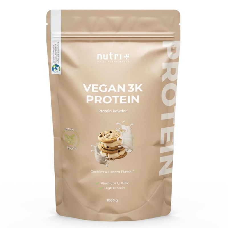Nutri-Plus Vegan 3K Proteinpulver Cookies&Cream