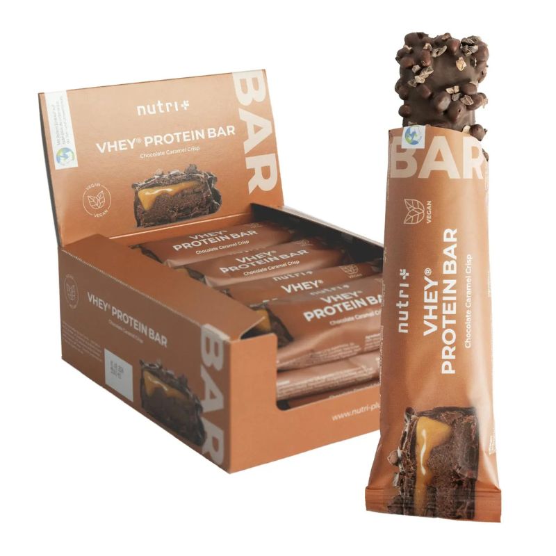 Nutri-Plus VHEY® Protein Bar 12x50g BOX Chocolate Caramel Crisp