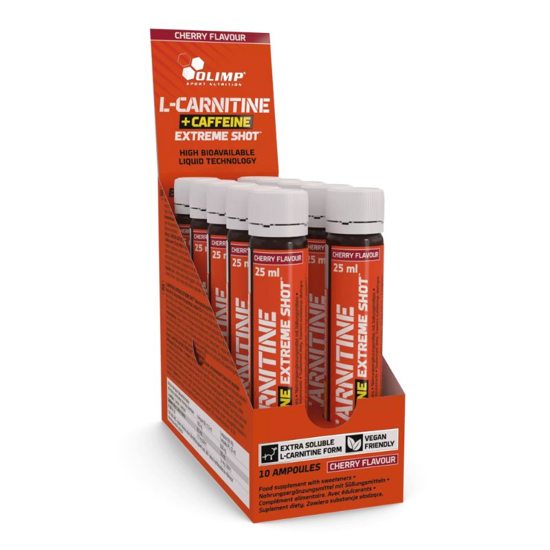 Olimp L-Carnitine + Caffeine Extreme Shot 9 x 60ml BOX Cherry
