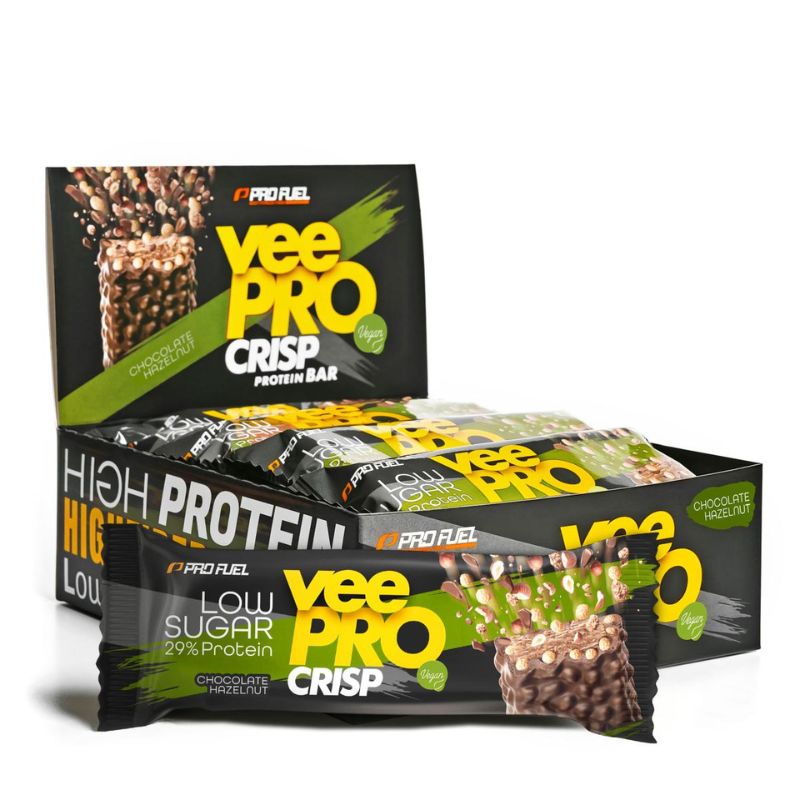 Profuel veePRO CRISP veganer Proteinriegel 12 x 70g BOX Chocolate Hazelnut