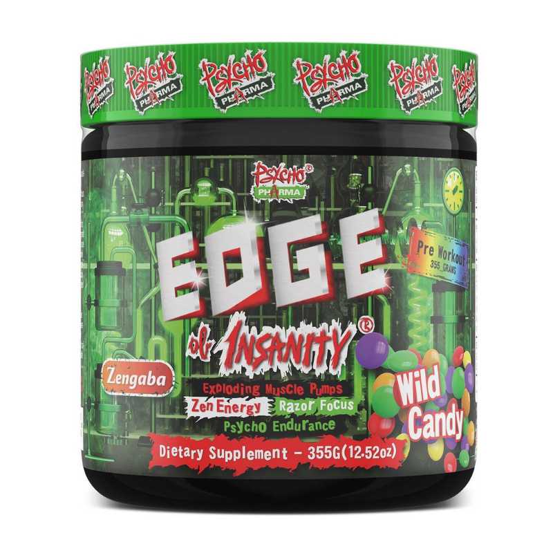 Psycho Pharma Edge of Insanity Pre-Workout, 350g Wild Candy