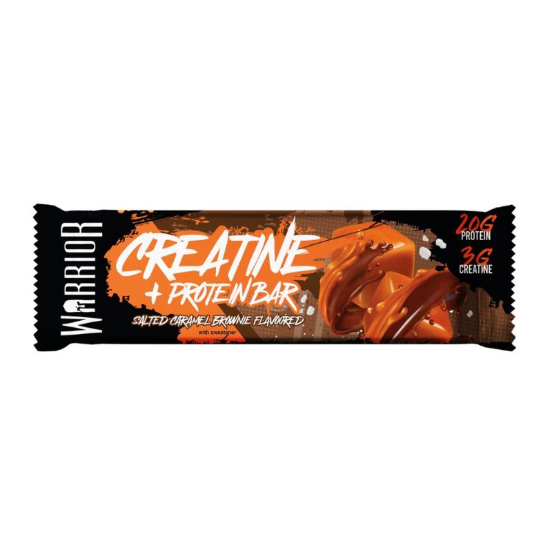 Warrior Creatine Protein Bar, 75g 1 x 75g Bar Salted Caramel Brownie