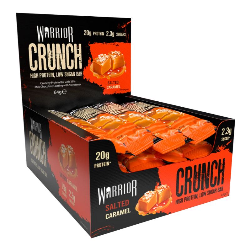 Warrior Protein Crunch Bar (64g) 12 x 64g BOX Salted Caramel