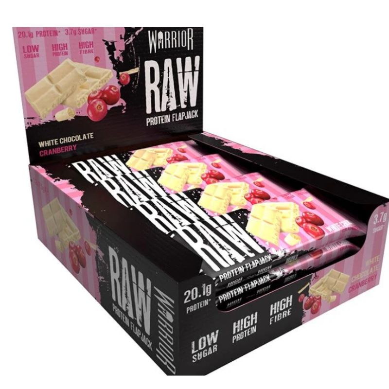 Warrior Raw Protein Flapjack 12x75 g White Chocolate Cranberry