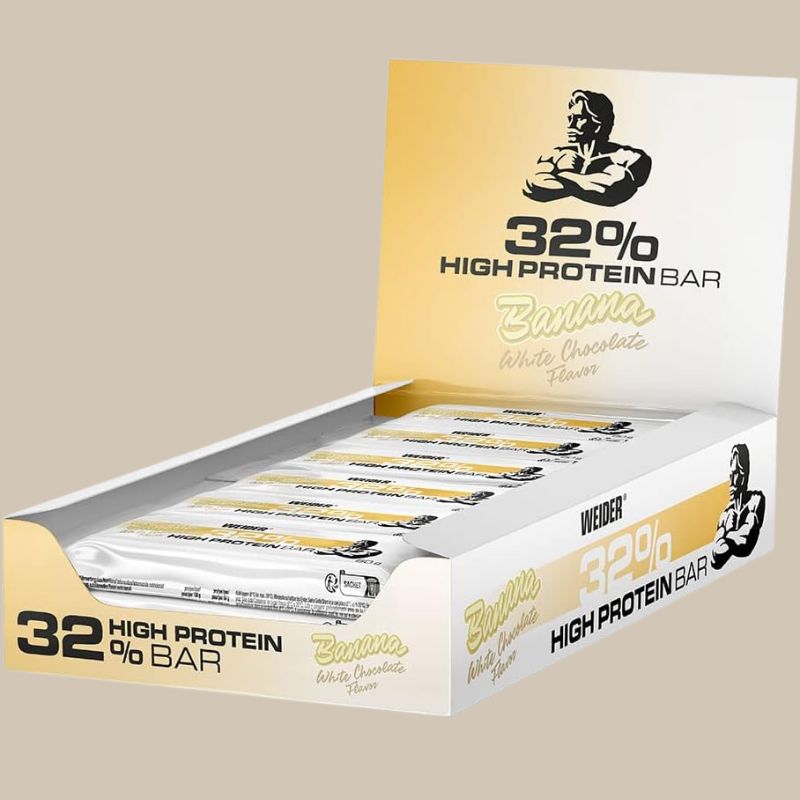 Weider 32 % Protein Bar 12 x 60g BOX White Chocolate Banana