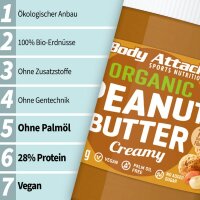 Body Attack Organic Peanut Butter (1000g) (MHD 11/24)