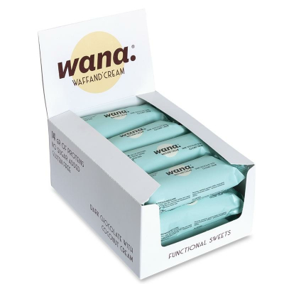 WaNa Protein-Riegel Waffand Cream BOX  | 12x43g Dunkle Schokolade mit Kokos-Füllung