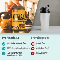 Body Attack PRE ATTACK 3.1 - Pre-Workout Booster 600g Orange-Maracuja