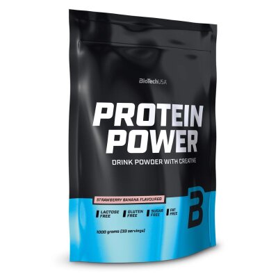 BiotechUSA Protein Power 1000 g Strawberry-banana