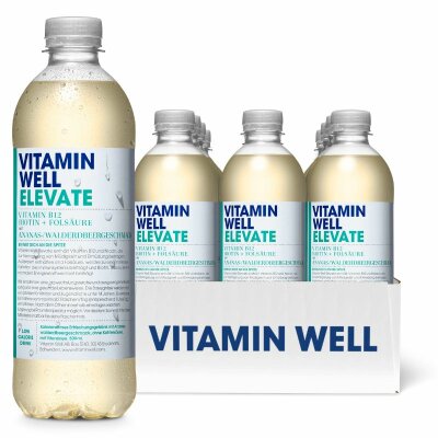 VITAMIN WELL ELEVATE Ananas-Walderdbeergeschmack 12x500ml