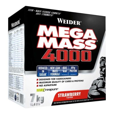 Weider Mega Mass 4000 Weightgainer 7 KG Erdbeere