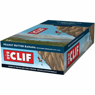 Clif Bar The Original Energy Bar, 68g 12x68g BOX Peanut Butter Banana with Dark Chocolate