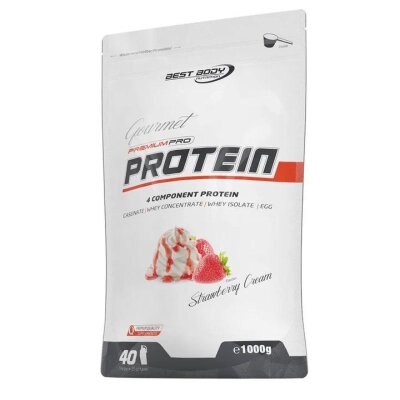 Best Body Nutrition Gourmet Premium Pro Protein 1000g Beutel-Strawberry Cream