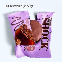 Fitness SHOCK® Protein Brownie 10 x 50g BOX Hot Chocolate