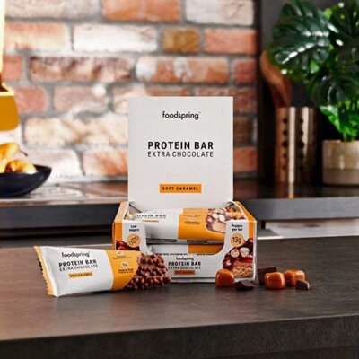 Foodspring Protein Bar Extra Chocolate 45g Riegel Soft Caramel