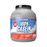 Body Attack 100% Casein Protein 1800 g-Strawberry Cream...