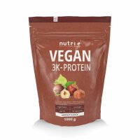 Nutri-Plus Vegan 3K Proteinpulver Hazelnut