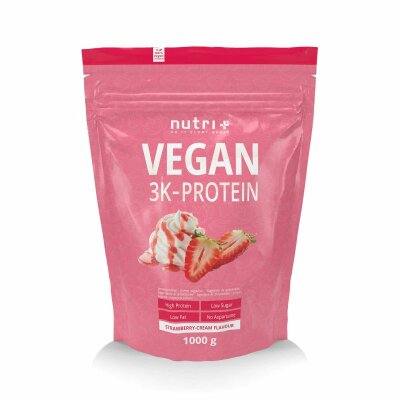 Nutri-Plus Vegan 3K Proteinpulver Strawberry-Cream